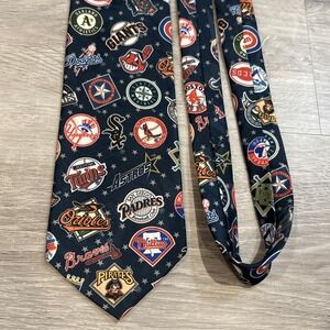 MLB Baseball Logos Neck‎ Tie Surrey Brand Vintage 1995